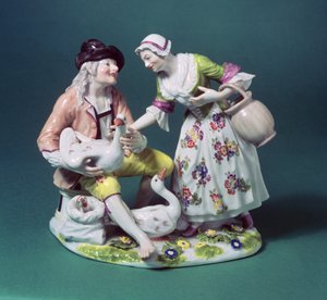 Bir kümes hayvanı satıcısının Meissen figürü, c.1750 (porselen)